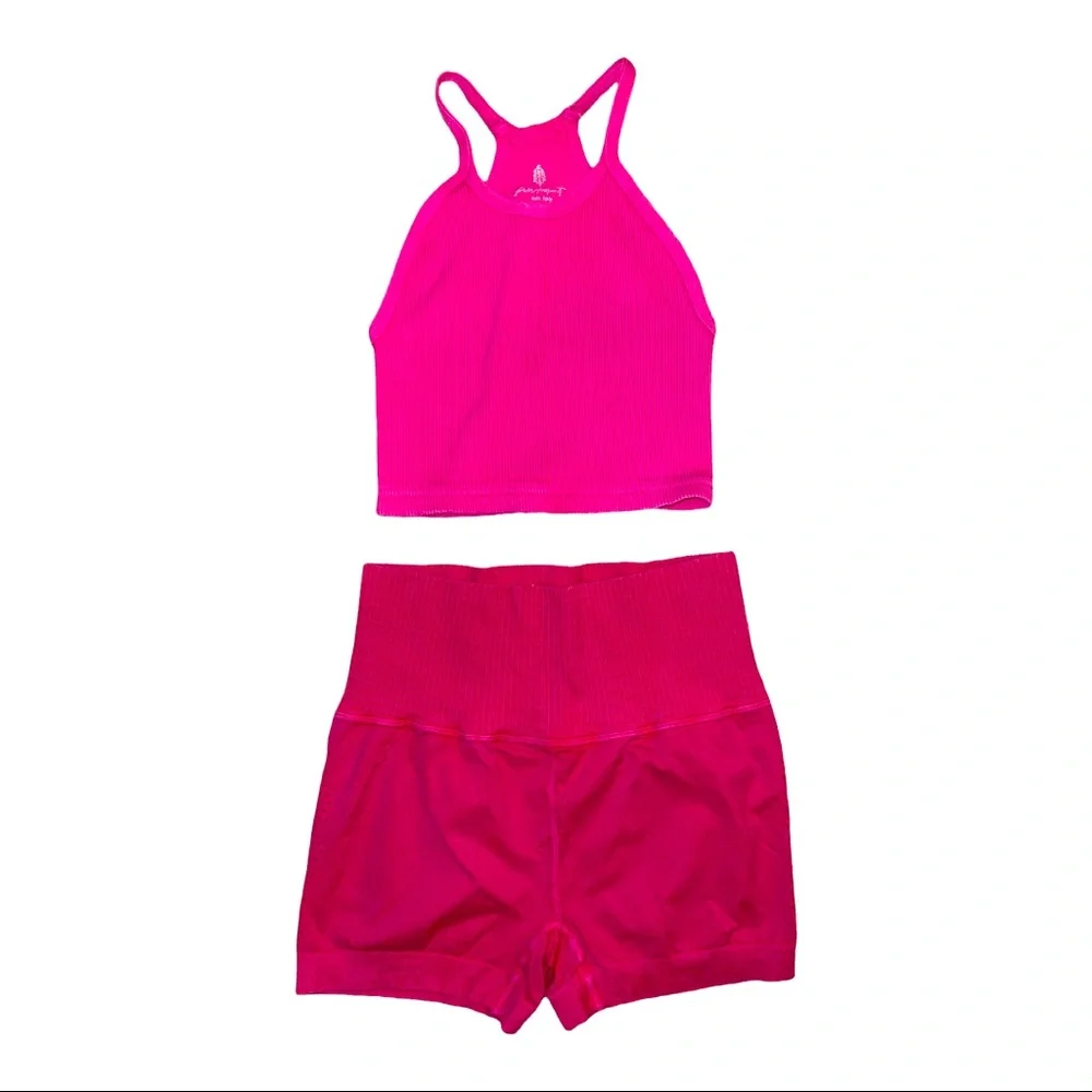 NEW Free People Good Karma Shorts & Happiness Runs Top Set - Picture 1 of 4